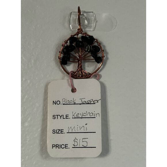 Handmade Copper and Serpentine Crystal Tree of life 3.5x2” Wall Decor - Picture 2 of 5